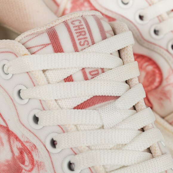 Dior Addict Framboise Toile de Jouy Neoprene Low-Top Sneakers - Picture 7 of 13